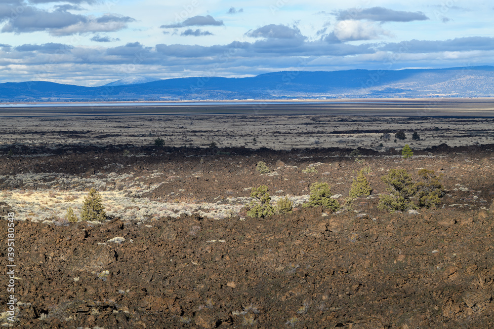 Fields of lava at Lava Beds National Monument near Tulelake, California, USA