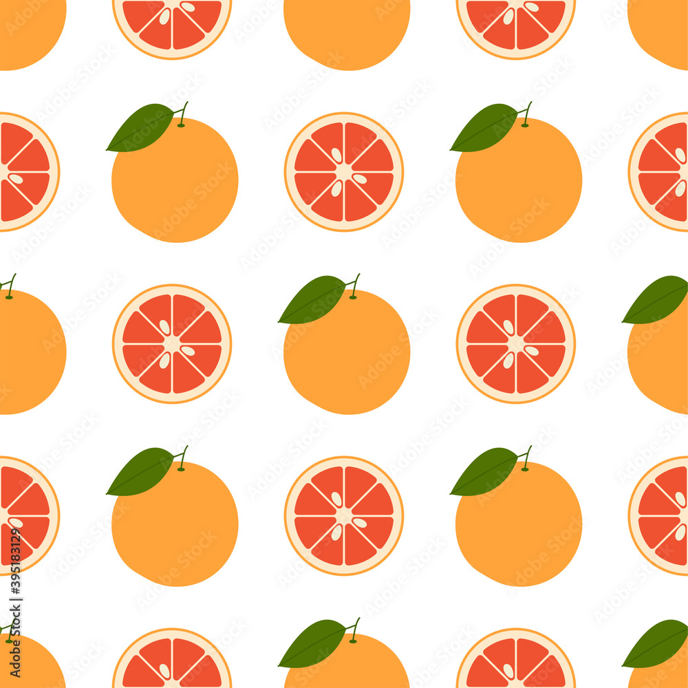 Fresh Grapefruit. Seamless Vector Pattern Fresh Grapefruit. Seamless Vector Pattern