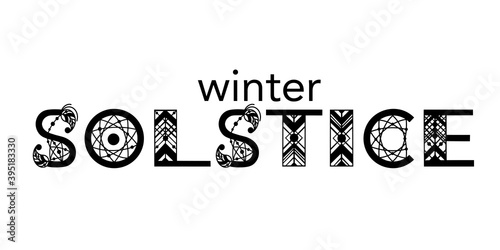 Winter solstice lettering. Elements for invitations, posters, greeting cards