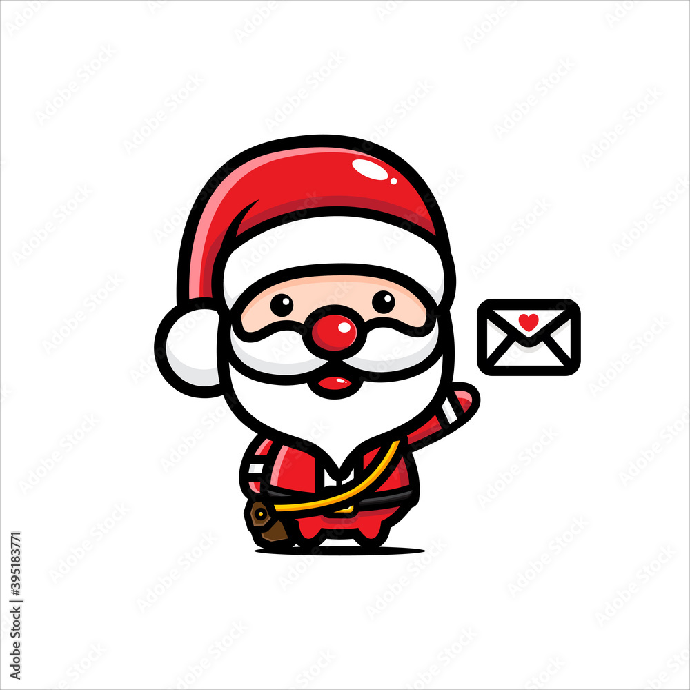 cute santa claus characters send letters