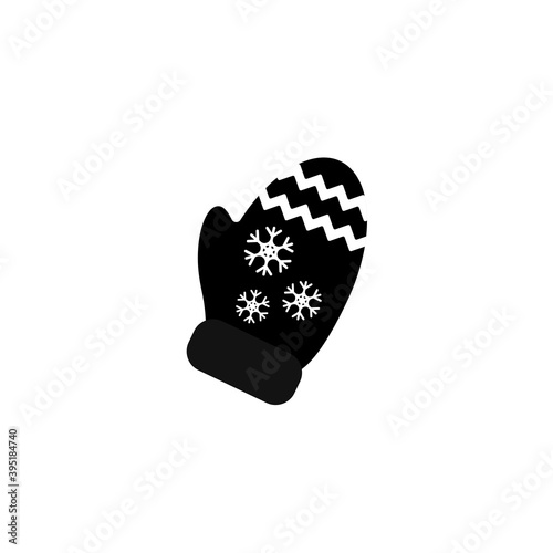 Winter mittens icon, Christmas isolated symbol, Xmas graphic design template, vector illustration
