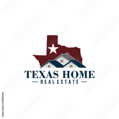 texas home realty and property logo design vector