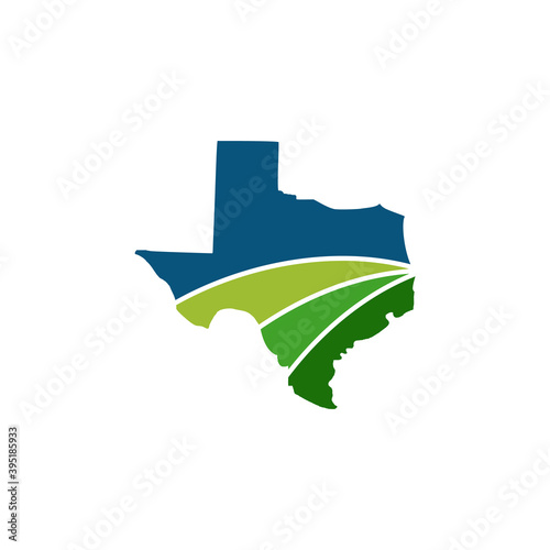 texas landscape and farm logo design vector