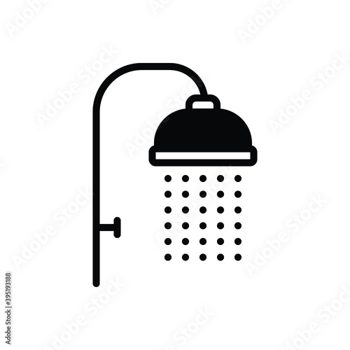 Black solid icon for shower