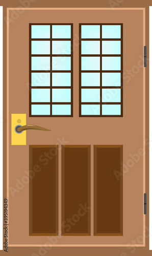 おしゃれで可愛いアンティークなドアのイラスト