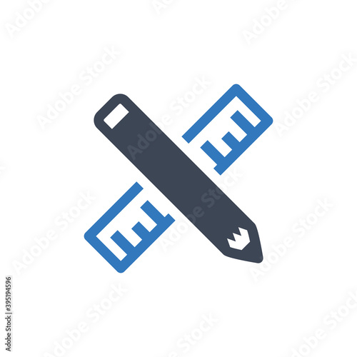 Pencil and ruler icon