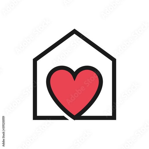 Illustration Vector Graphic of Love House Logo