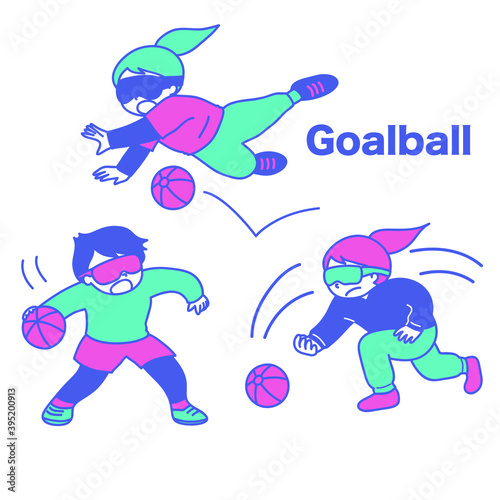 Goalball that blindfolds and distinguishes the sound inside the ball photo