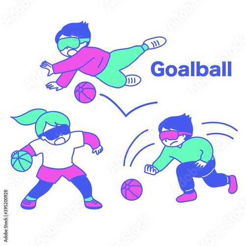 Goalball that blindfolds and distinguishes the sound inside the ball