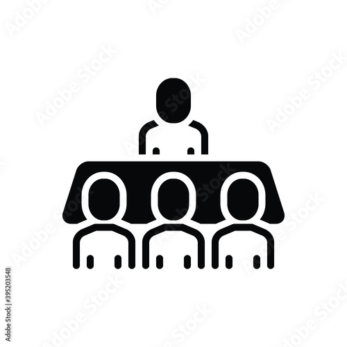 Black solid icon for conference