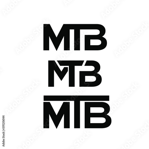 mtb monogram font logo icon design 