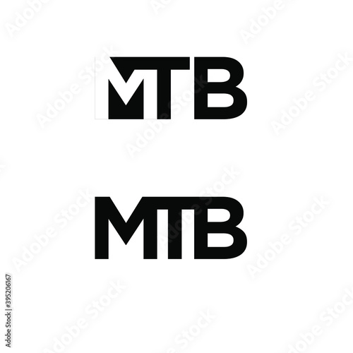 mtb monogram font logo icon design 