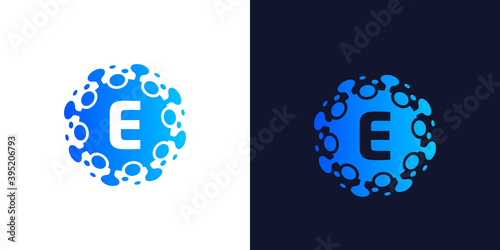 molecule initial Letter G Logo design , Lab Logo Design Element , Design Vector with Dots