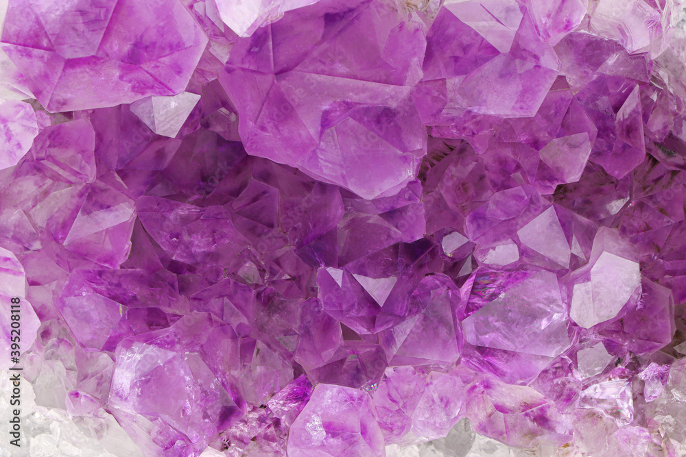 Purple amethyst background. Lilac Mineral amethyst. Violet Crystal stone. Abstract background.