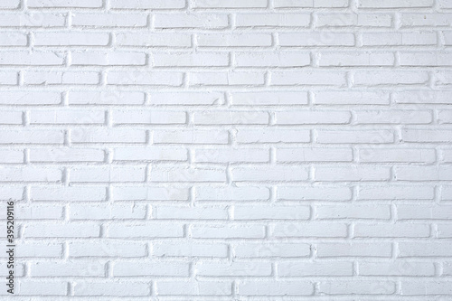 Vintage white brick wall texture for background.