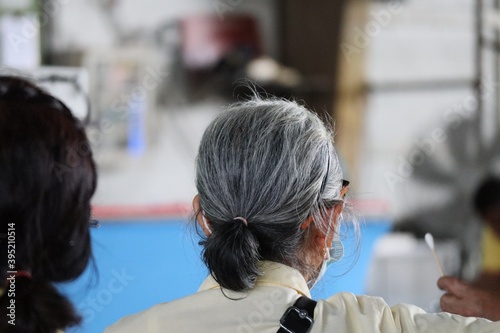 person in front of a mirror