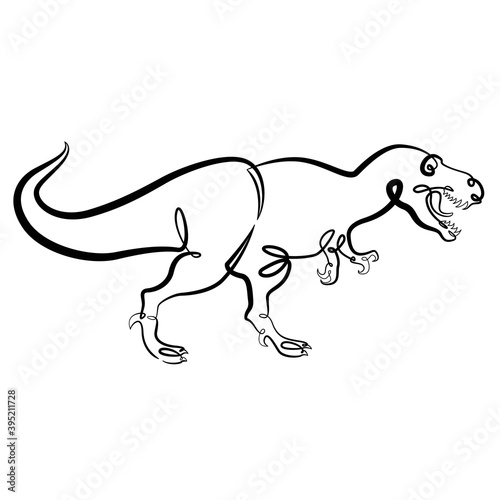 Prehistoric reptile tyrannosaurus dinosaur with open mouth.