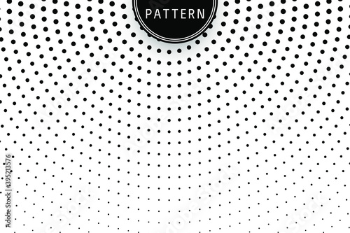 Minimal halftone circular frame background. Halftone dotted background. Halftone effect vector pattern. Geometric circular dot pattern background. Black circular border using halftone dots texture.