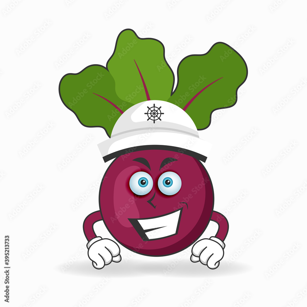 The Onion Purple mascot character becomes a captain. vector illustration