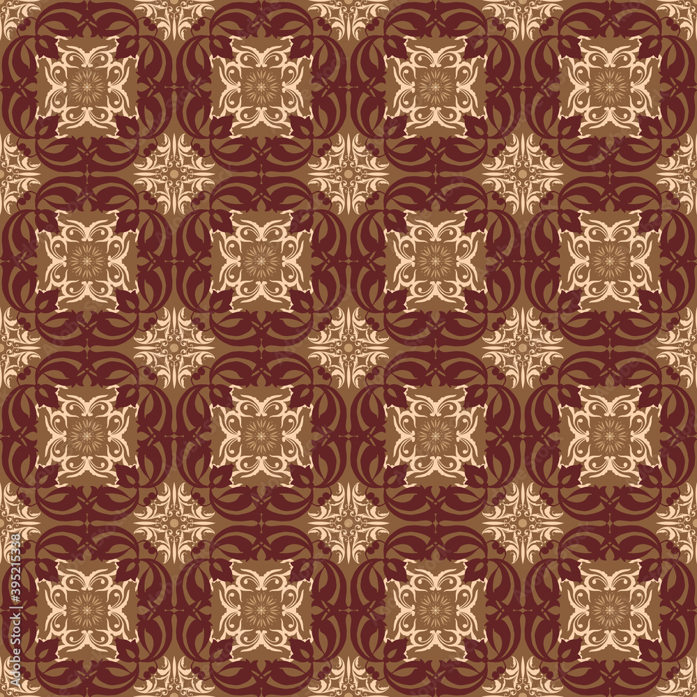 Unique flower motifs on fabric Kawung batik with good combination color design. Unique flower motifs on fabric Kawung batik with good combination color design.