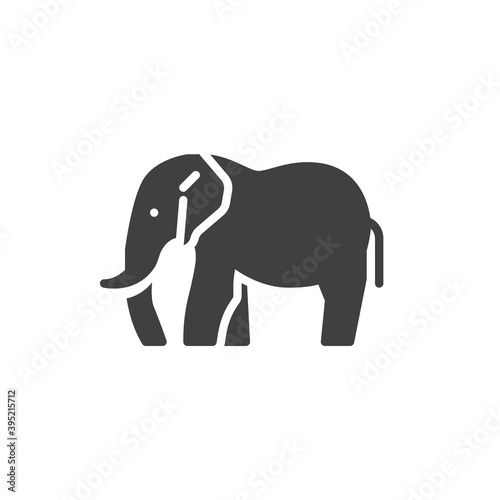 Elephant side view vector icon. filled flat sign for mobile concept and web design. Elephant animal glyph icon. Symbol  logo illustration. Vector graphics