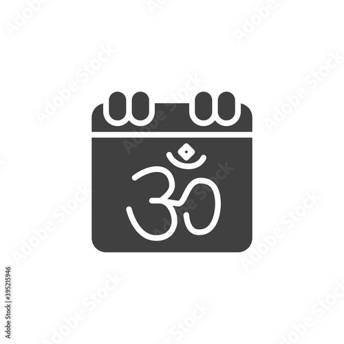 Indian calendar vector icon. filled flat sign for mobile concept and web design. Hindu calendar day glyph icon. Symbol, logo illustration. Vector graphics