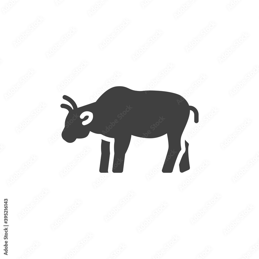 Fototapeta premium Cow side view vector icon. filled flat sign for mobile concept and web design. Cow animal glyph icon. Symbol, logo illustration. Vector graphics