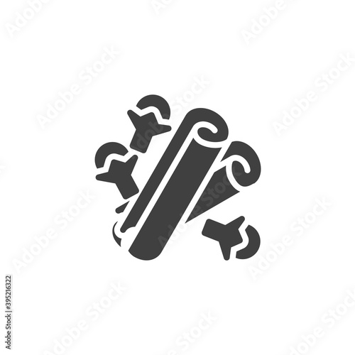 Cinnamon sticks, cloves vector icon. filled flat sign for mobile concept and web design. Indian culinary spices glyph icon. Symbol, logo illustration. Vector graphics