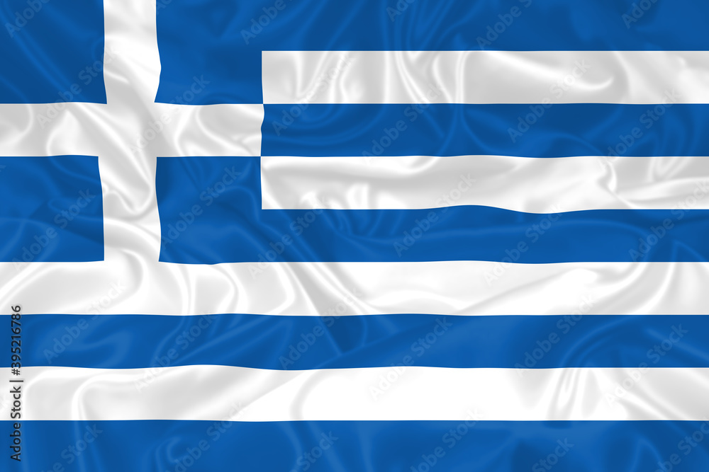 Greece Flag Waving National Flag Of Greece With Waves And Wind 