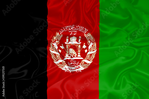 Afghanistan Flag waving. National flag of Afghanistan with waves and wind. Official colors and proportion. Afghan Flag
