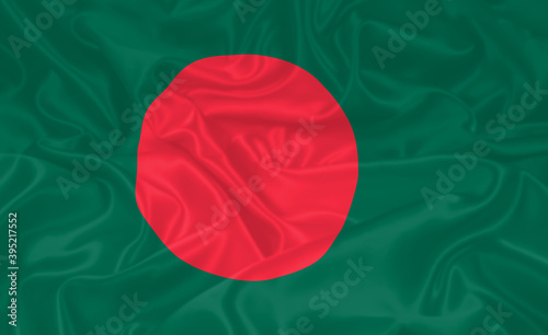 Bangladesh Flag waving. National flag of Bangladesh with waves and wind. Official colors and proportion. Bangla Flag