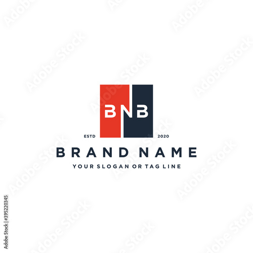 letter BNB square logo design vector photo