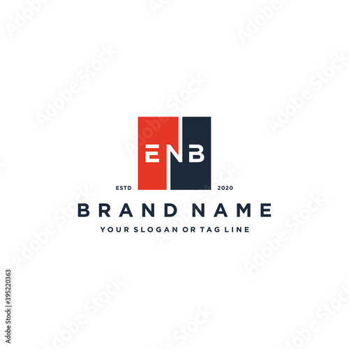 letter ENB square logo design vector photo