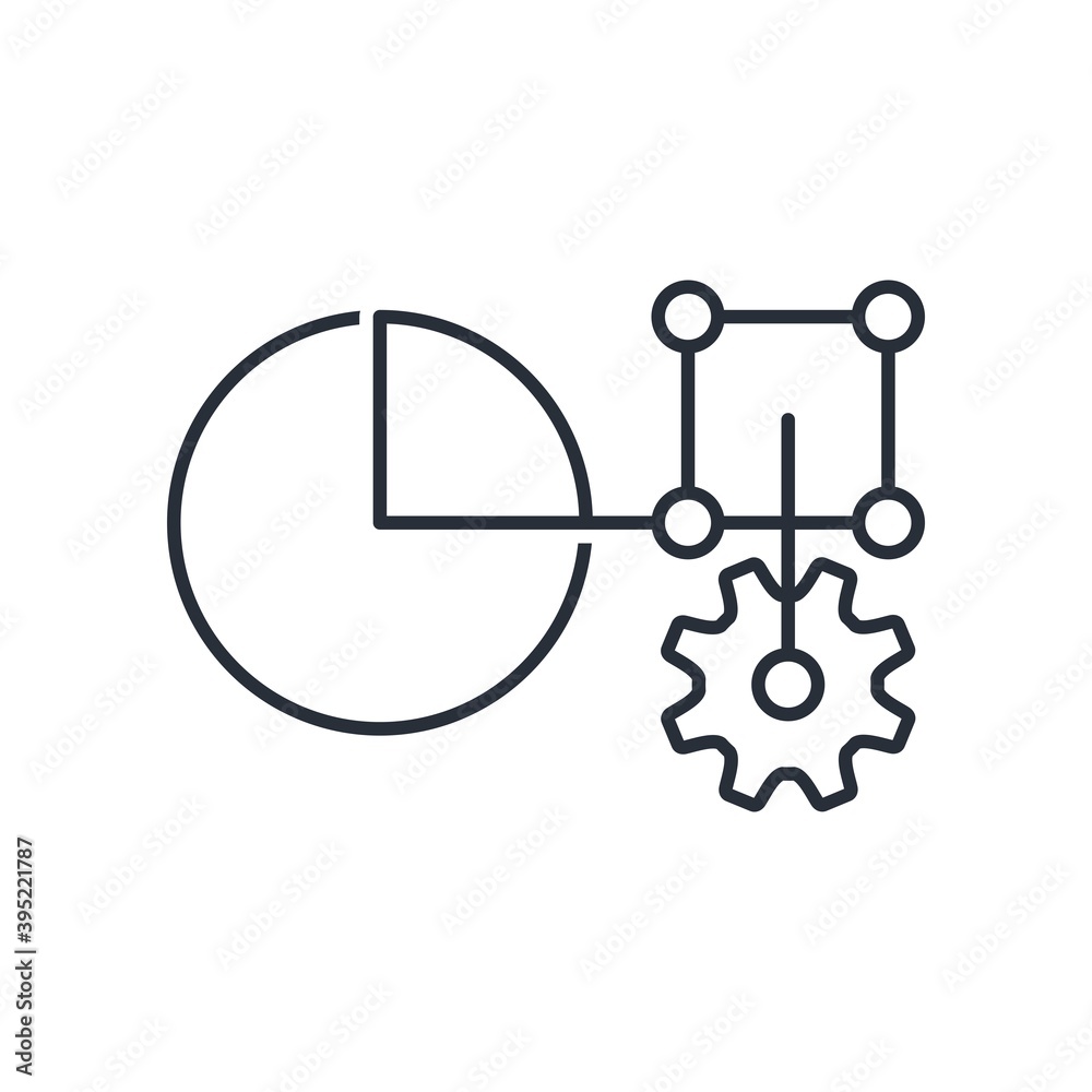 Electronic connection to a part of the object. Selective data collection and analysis of a specific area of the object. Electronic inspection of one item. Vector linear icon isolated on white backgrou Electronic connection to a part of the object. Selective data collection and analysis of a specific area of the object. Electronic inspection of one item. Vector linear icon isolated on white backgrou