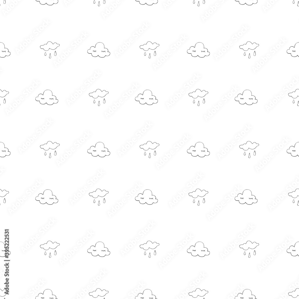 Cute seamless pattern with clouds and rain. Children's pattern Cute seamless pattern with clouds and rain. Children's pattern