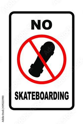 No skateboarding sign. Vector icon.