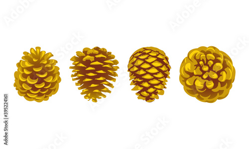 松ぼっくり　金　ゴールド　クリスマスオーナメント　飾り　pinecone