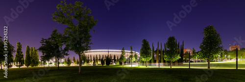 Modern park near by football stadium Krasnodar at night photo