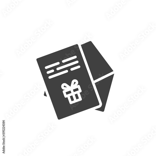 Wish list with gift box vector icon. filled flat sign for mobile concept and web design. Christmas wish list glyph icon. Symbol, logo illustration. Vector graphics