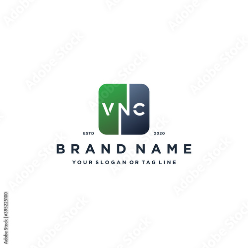 letter VNC rounded square gradient color logo design vector photo