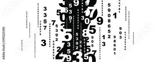 background with numbers in rhythmic dimensions.	