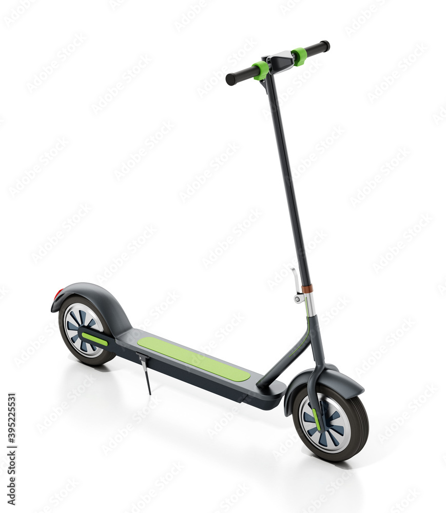 Electric scooter isolated on white background. 3D illustration Electric scooter isolated on white background. 3D illustration