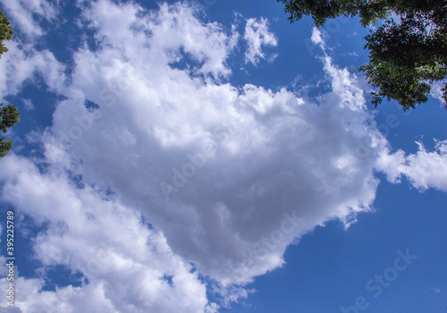 Cloud in the shape of a heart isolated in a blue sky