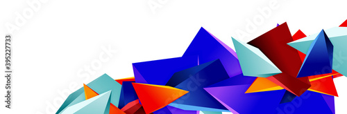 Triangle mosaic abstract background  3d triangular low poly shapes. Geometric vector illustration for covers  banners  flyers and posters and other