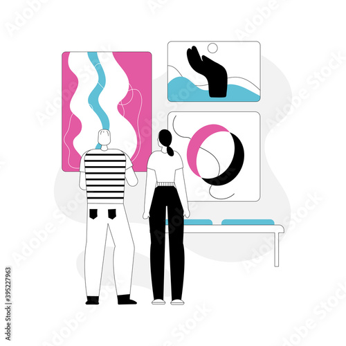 Couple visitors or tourists at Museum of Modern Art
