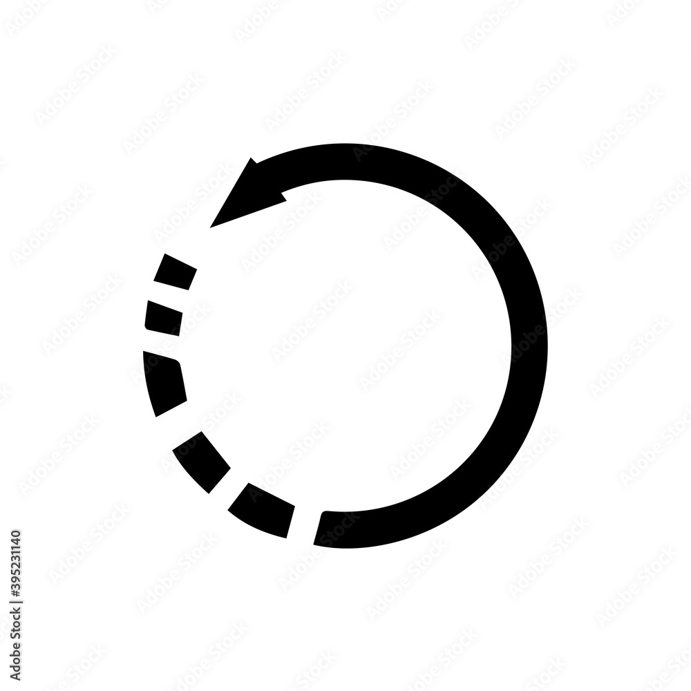 Silhouette of repeat symbol over white background Silhouette of repeat symbol over white background