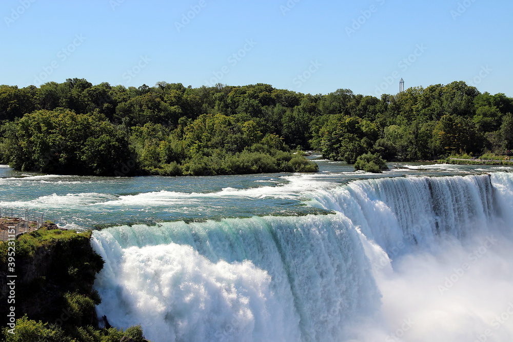 Niagara Falls from the American part, a huge stream of clear water, the power of nature in its incarnation. Niagara Falls from the American part, a huge stream of clear water, the power of nature in its incarnation.
