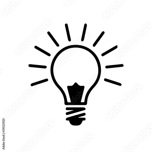 Bulb silhouette on white background