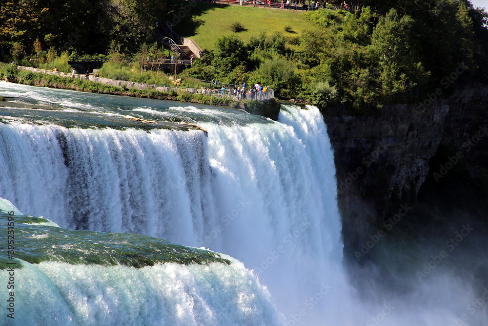 Niagara Falls from the American part, a huge stream of clear water, the power of nature in its incarnation. Niagara Falls from the American part, a huge stream of clear water, the power of nature in its incarnation.