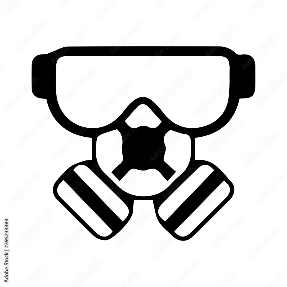 Silhouette of gas mask on white background Silhouette of gas mask on white background